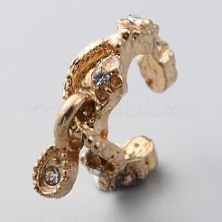 Klare kubische Zirkonia-Tränen-Charme-Manschettenohrringe&nbsp;EJEW-WH0047-10LG