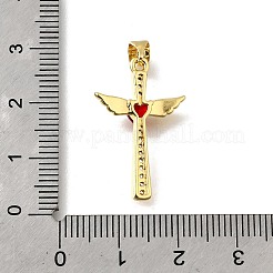 Pendentifs avec zircon cubiques à micro-pavés en laiton&nbsp;KK-Q066-40G