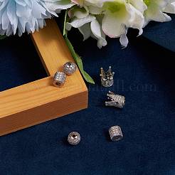6 Stück 3 Stile Messing Micro Pave Zirkonia Perlen&nbsp;ZIRC-SZ0001-17