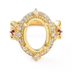Gestellbeschichtung ovales Messing Mikropflaster Zirkonia verstellbare Ringkomponenten&nbsp;KK-Q819-12G