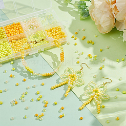 1360 Stück 8 Stile Glasperlen-Sets&nbsp;SEED-PH0002-36