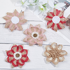 12 Stück 3 Stil geflochtene Jute-Blumenornament-Accessoires&nbsp;DIY-GF0006-35