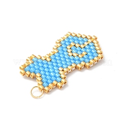 Colgantes hechos a mano con forma de gato y cuentas de vidrio&nbsp;PALLOY-MZ00604-02