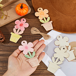 40 Stück Blumen-DIY-Malmaterialien Holzanhänger&nbsp;DIY-FH0010-96