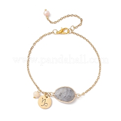 Braccialetti con ciondolo Capricorno in acciaio inossidabile 304 con placcatura ionica (IP)&nbsp;BJEW-JB12030-01