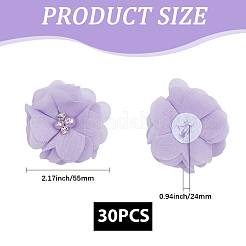 30 Stück Blumenornament-Zubehör aus Polyester und Kunststoff mit Kunstperlen und Strass&nbsp;DIY-SP0006-06D