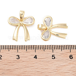 Pendentifs avec zircon cubiques à micro-pavés en laiton&nbsp;KK-C051-42G