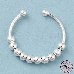925 offener Manschettenring aus Sterlingsilber&nbsp;RJEW-P091-01C-S