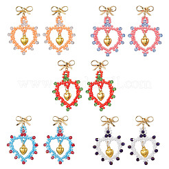 Boucles d'oreilles pendantes en perles de rocaille en verre&nbsp;EJEW-MZ00396