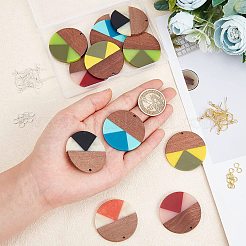 DIY-Sets zur Herstellung baumelnder Ohrringe aus Walnussholz&nbsp;DIY-OC0006-58
