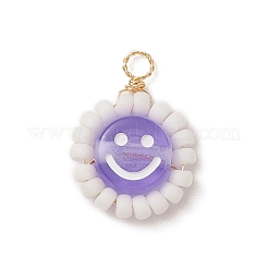 Seme di vetro e pendente con perline intrecciate in acrilico&nbsp;PALLOY-TA00013
