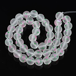 Chapelets de perles vernissées mates manuelles&nbsp;LAMP-N021-39C