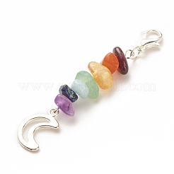 Decoraciones colgantes de piedras preciosas naturales con tema de chakra&nbsp;X-HJEW-JM00645-02