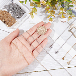 20 Stück 2 Stil 304 Edelstahl Kabelketten Halsketten Set für Männer Frauen&nbsp;NJEW-NB0001-05