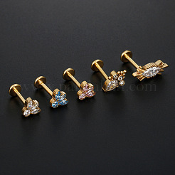 G23 Titan Micro Pave Deep Sky Blue Zirkonia Labrets mit Innengewinde&nbsp;WGA56E5-02