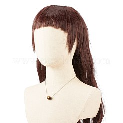 Collana con ciondolo a barilotto in pietra preziosa naturale con catene in acciaio inossidabile 304 per donna&nbsp;NJEW-JN03852-03