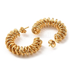 Boucles d'oreilles à clous en spirale en acier inoxydable 304 plaqué fer (IP) pour femmes&nbsp;EJEW-F319-08G