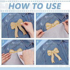 10 Stück 5 Farben Bowknot computergesteuerte Stickerei Stoff selbstklebende Patches&nbsp;PATC-WR0001-10