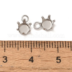304 Edelstahl-Anhänger mit Strass-Krallenfassungen&nbsp;STAS-U025-02B-P