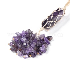 Natürlicher Amethyst-Reiki-Heilwandanhänger&nbsp;X-HJEW-C005-01C