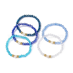 5 pièces ensemble de bracelets extensibles en perles de verre&nbsp;BJEW-JB09677-01