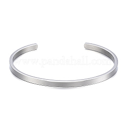 Bracciali a polsino in acciaio inossidabile 304 anti-ossidazione&nbsp;X-BJEW-K173-02P
