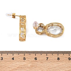 Boucles d'oreilles pendantes en acier inoxydable 304 et zircon cubique transparent&nbsp;EJEW-G468-03G-03