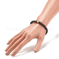 2pcs ensemble de bracelets extensibles en hématite synthétique et pierre de lave naturelle 2 couleurs&nbsp;BJEW-JB08066