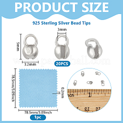 925 punta de cuentas de plata esterlina con tela de gamuza&nbsp;FIND-BC0013-10A