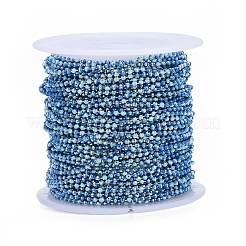 Catene a sfere sfaccettate in ottone galvanizzato&nbsp;KK-G358-B02
