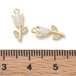 Dijes de latón con microengaste de circonitas cúbicas transparentes y esmalte.&nbsp;KK-A300-22G-01