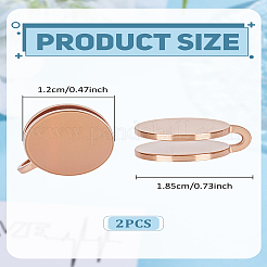 2 paire de boucles d'oreilles à clip en acier inoxydable&nbsp;EJEW-LP0007-046RG