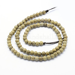 Brins de perles en bois de camphre naturel&nbsp;WOOD-P011-08-4mm