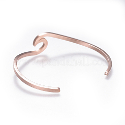 Bracciali a polsino in acciaio inossidabile 304&nbsp;BJEW-G611-01RG