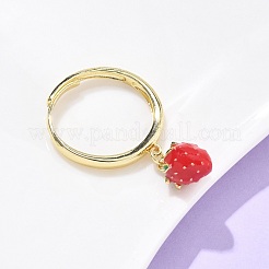 Messing mit Emaille-Fingerringen&nbsp;RJEW-Q019-02B-G
