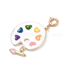 Decorazioni pendenti in ottone smaltato con tavolozza&nbsp;KK-P346-02G