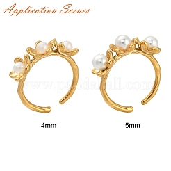 304 Edelstahl Blume offene Manschette Ring Zubehörse&nbsp;LS-STAS-K263-04G