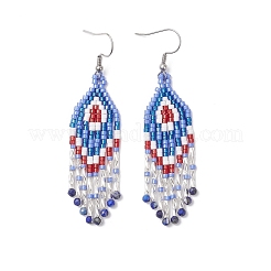 Pendientes colgantes de rombos de lapislázuli natural&nbsp;EJEW-MZ00567-01