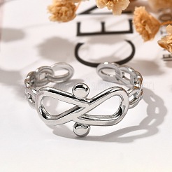 Anelli polsino aperto in acciaio inossidabile 304 infinito per donna&nbsp;RJEW-M046-04P