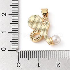 Pendenti in zirconi cubici trasparenti in micro pavè di ottone&nbsp;KK-I712-23G