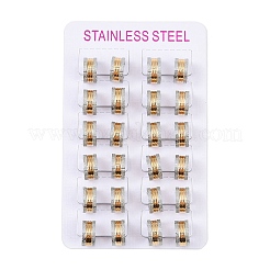 Boucles d'oreilles créoles en acier inoxydable 304 avec effet sable doré&nbsp;EJEW-M001-06B-P
