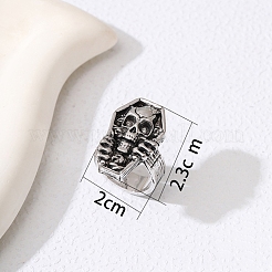 Sarg aus Legierung im tibetischen Stil mit Totenkopf-Fingerringen&nbsp;PW-WG44667-01