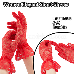 6 Paar Spitzenhandschuhe mit Blumenmuster in 6 Stilen&nbsp;AJEW-GA0006-10