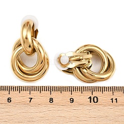 Pendientes de botón con anillo de acero inoxidable 304&nbsp;EJEW-I320-15G