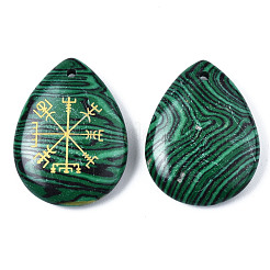 Ciondoli malachite sintetici&nbsp;G-T122-72G