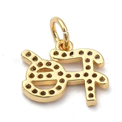 Ciondoli in ottone zirconi chiari micro pavé&nbsp;X-ZIRC-A013-24G
