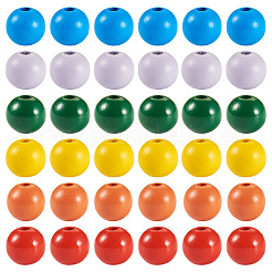 240pcs 6 couleurs perles en bois naturel&nbsp;WOOD-TA0002-74A