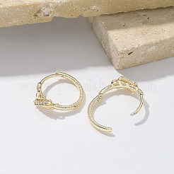 Boucles d'oreilles en laiton avec zircone cubique transparente&nbsp;EJEW-Q014-14G