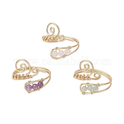 3 Stück Fingerringe aus natürlichem Amethyst&nbsp;RJEW-JR00838