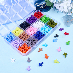 300pcs 15 Farben undurchsichtige Acrylperlen&nbsp;SACR-SC0001-57